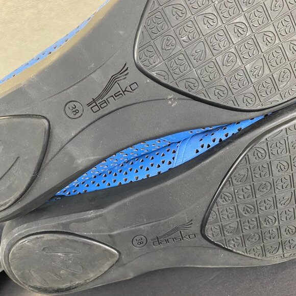 Dansko Women's Neely Perforated Leather Blue Loafers Flats Size 38,Casual - Picture 15 of 16